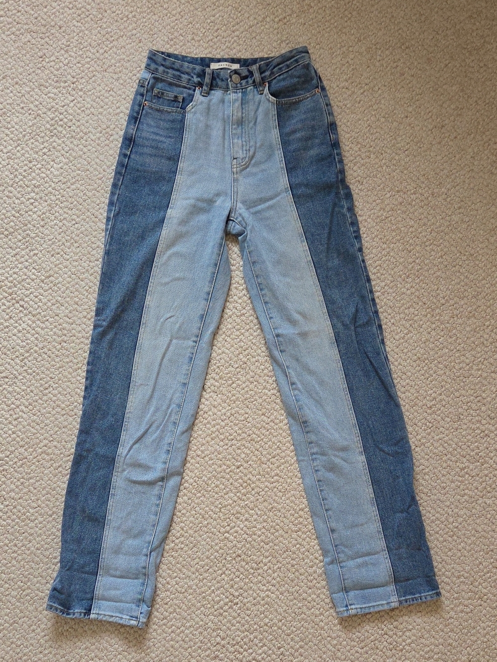 PacSun Two-Tone Light & Dark Blue 90's Boyfriend Jeans